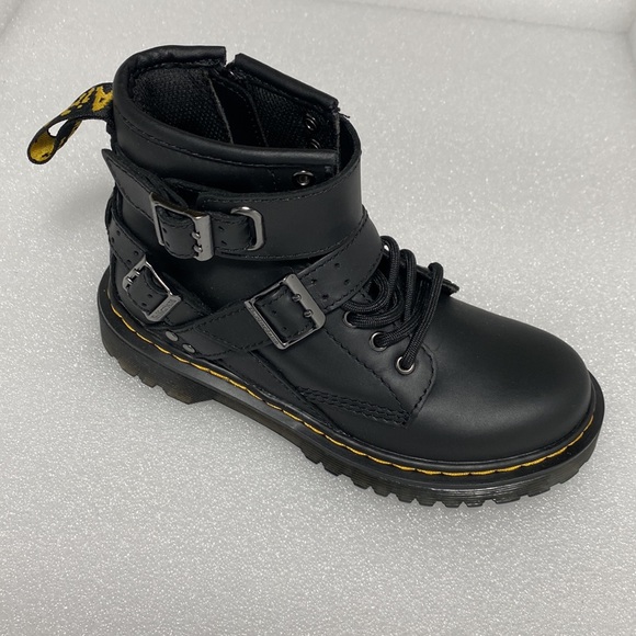 Dr. Martens Kids Combat Boot 1460 Junior Buckle J Black US13 - Picture 3 of 7